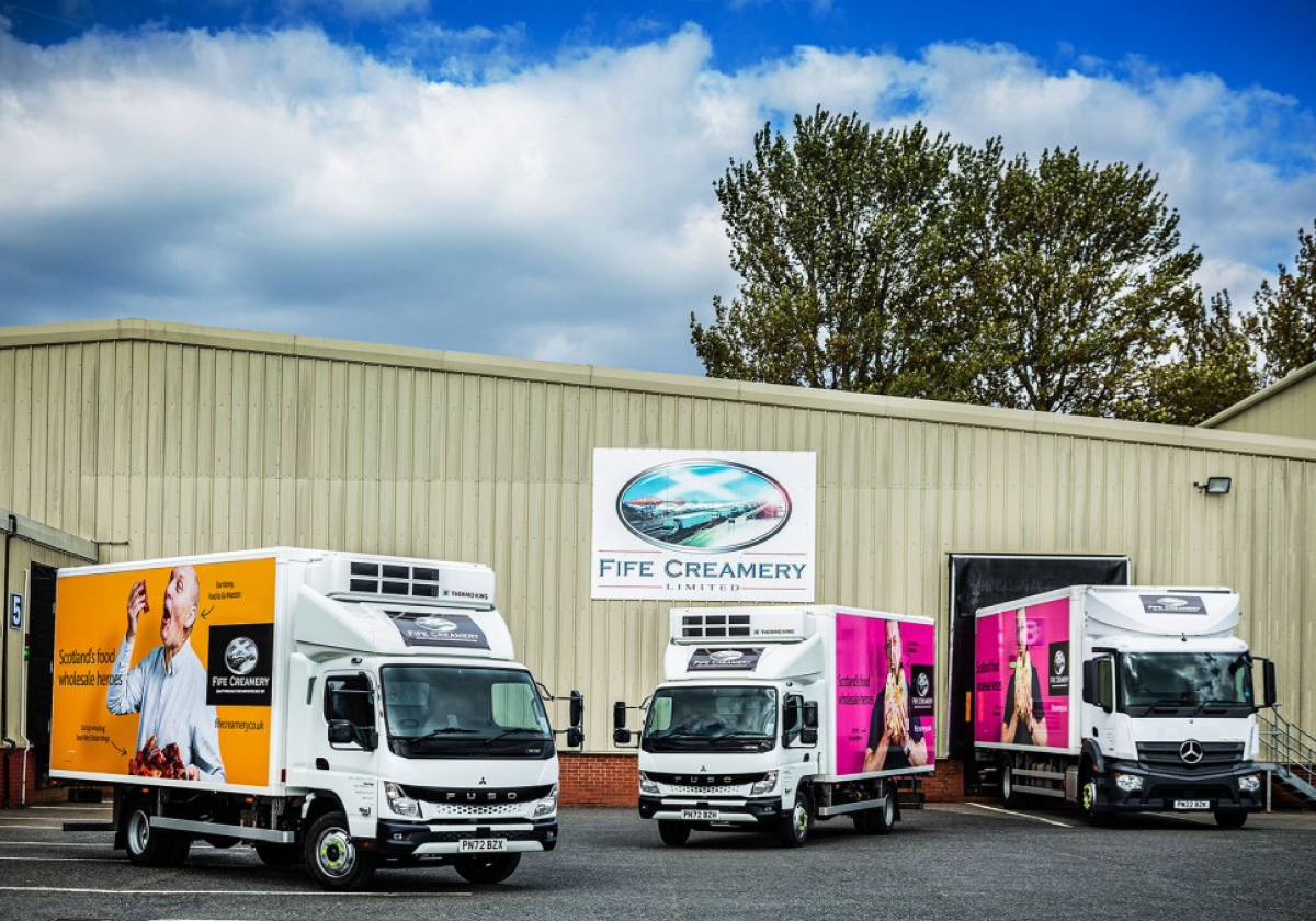 Fife-Creamery-presents-a-strikingly-fresh-face-with-30-all-new-FUSO-Canters-from-Ciceley-Commercials-text-image
